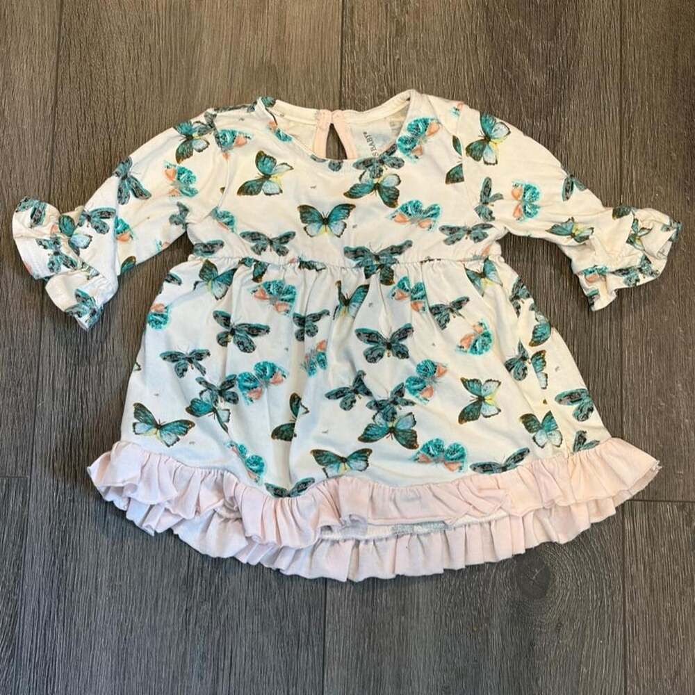 Burt's Bees Girls' White and Blue Dress